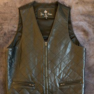 Luis Alvear Black Leather Vest Men's Medium (Small)
